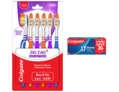Colgate Strong Teeth Toothpaste & ZigZag Anti-Bacterial Toothbrush - Superior Oral Care