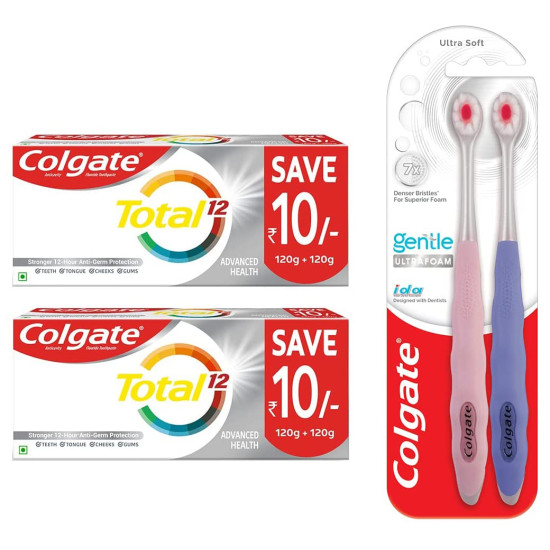 Colgate Total Whole Mouth Health Toothpaste & Gentle UltraFoam Toothbrush - Advanced Oral Care Colgate Total Whole Mouth Health Toothpaste & Gentle UltraFoam Toothbrush - Advanced Oral Care