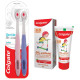 Colgate Gentle UltraFoam Ultra Soft Bristles, 2 Pcs, Multicolor & Colgate Toothpaste for Kids (3-5 years), Natural Strawberry Flavour - 80 gr Tube