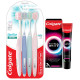 Colgate Gentle Enamel Ultra Soft Bristles Manual Toothbrush for adults, 4 Pcs & Colgate Visible White O2, Teeth Whitening Toothpaste, Peppermint Sparkle, 25g