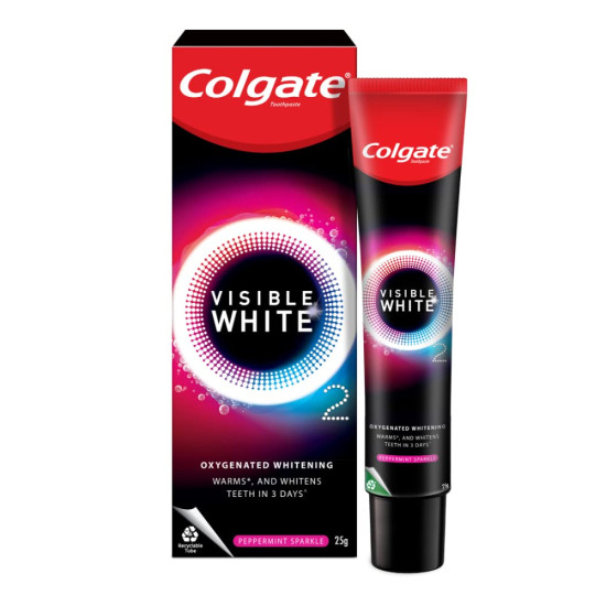 Colgate Gentle Enamel Ultra Soft Bristles Manual Toothbrush for adults, 4 Pcs & Colgate Visible White O2, Teeth Whitening Toothpaste, Peppermint Sparkle, 25g