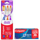 Colgate Strong Teeth Cavity Protection Toothpaste, Colgate Toothpaste with Calcium Boost, 500gm Saver Pack, India's No.1 Toothpaste & Colgate ZigZag Toothbrush - Medium (Buy 2 Get 1)