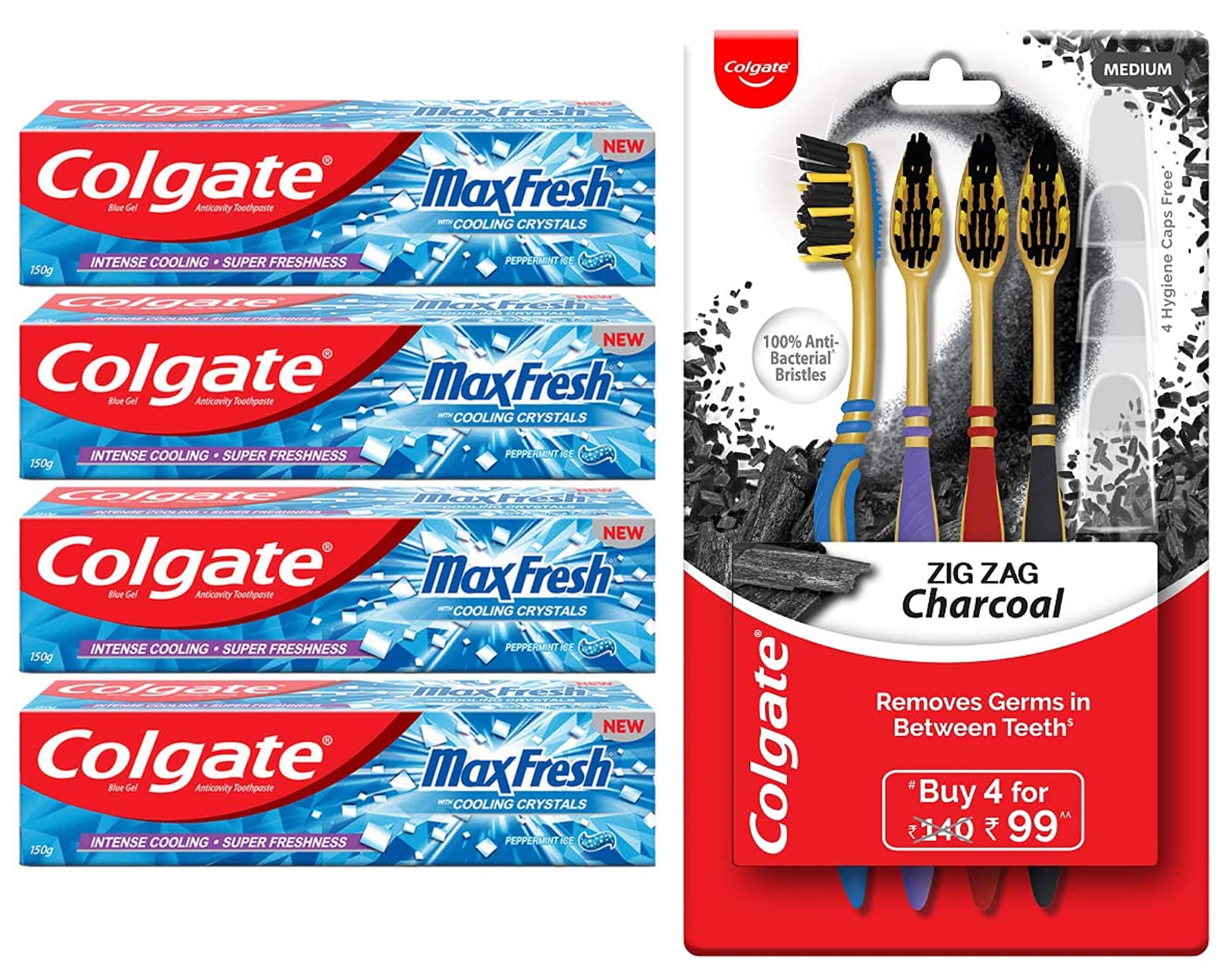 Colgate MaxFresh Breath Freshener Toothpaste Colgate ZigZag Charcoal Toothbrush Bazaar5 Germany