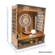 Heartily® PAVITR Beautiful Wooden Pooja Mandir for Home Temple for Home and Office Pooja Stand Modern Puja Mandir for Home Wall with LED Spot Light Size (18, L- 16, W-8.75 Inch)
