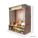 Heartily® Shlok Beautiful Wooden Pooja Mandir for Home or Puja Temple Stand for Office and Shops with Led spot Light (H- 18, L- 16, W-8.75 Inch)