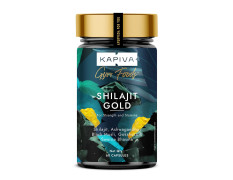 Kapiva Shilajit/Shilajeet Gold 60 Capsules | Contains 24 Carat Gold | For Stamina, Muscle Growth & Energy | Ashwagandha, Gokshura, Safed Musali & Other Action Herbs & 100% Ayurvedic