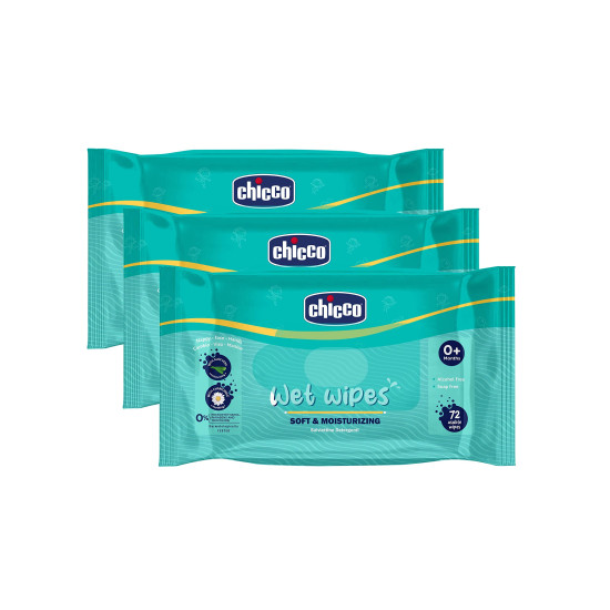 CHICCO Wet Wipes 216PCS(72PCS X 3 Packs)