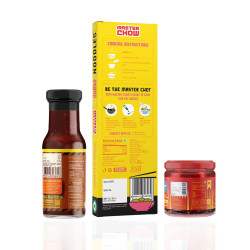 MasterChow Chilli Chowmein Pack: Indo-Chinese Chowmein Sauce with Whole Wheat Noodles & Spicy Chilli Oil | All Natural Ingredients | Get Street Style Chowmein in Just 10 Minutes