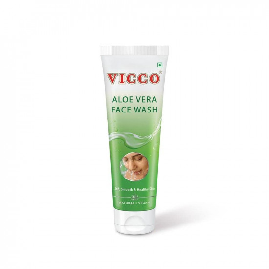 Vicco Aloe Vera Face Wash, Pure Aloe Vera Extracts, Soft, Smooth & Healthy Skin, Fights Pimples & Acne, Suitable for All Skin Types, Pack of 3 (70 gm) (3)