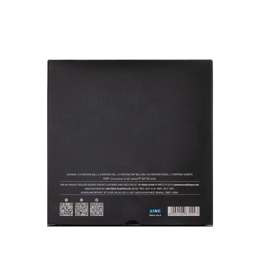 Pentonic Smart Kit | 3 B-RT Pens, 5 Ball Pens, 5 Gel Pens, 1 Glue, 10 Wooden Pencils | 5 in 1 Stationery Gift Box