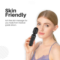 Vandelay Mini Portable Body Massager | USB Rechargeable | Waterproof Handheld Massager | 10 Massage Modes & 8 Speeds | Ideal for Neck, Shoulder, Back & Full Body Use | Black