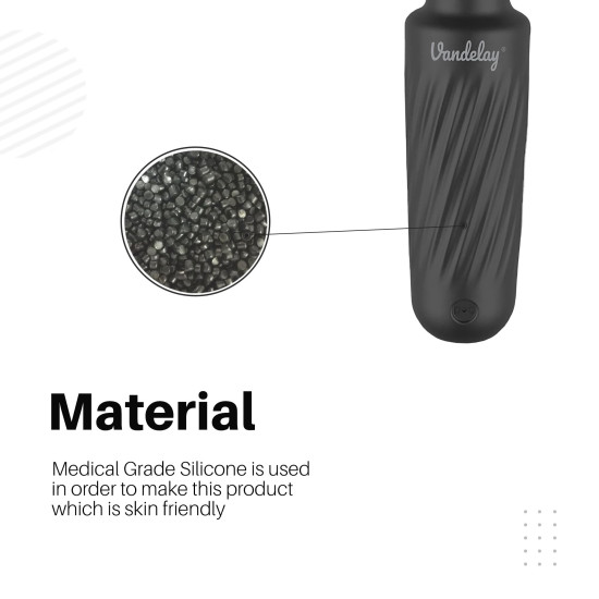 Vandelay Mini Portable Body Massager | USB Rechargeable | Waterproof Handheld Massager | 10 Massage Modes & 8 Speeds | Ideal for Neck, Shoulder, Back & Full Body Use | Black