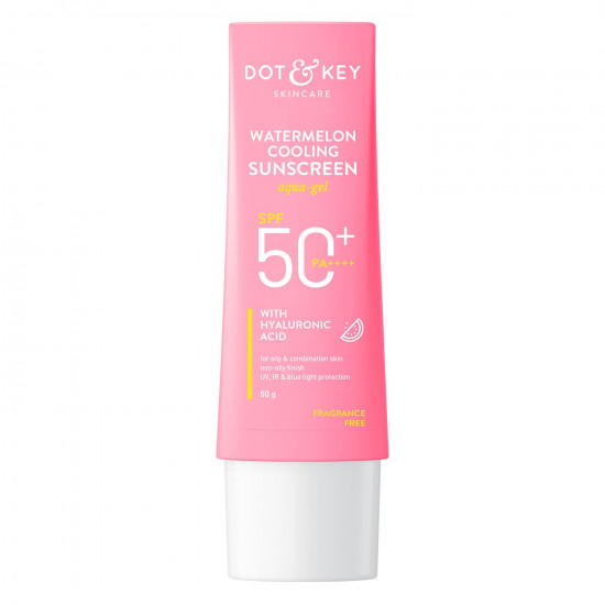 Dot & Key Watermelon Hyaluronic Cooling Sunscreen SPF 50 PA+++| for Oily, Normal & Combination Skin | UV + Blue Light Protection | Lightweight | No White Cast | Boosts Vitamin D Absorption | 50g…