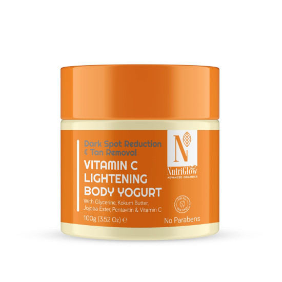NutriGlow NATURAL'S Vitamin C Lightening Body Yogurt, Moisturize Skin, Deep Nourishing All Skin Type (100 g)