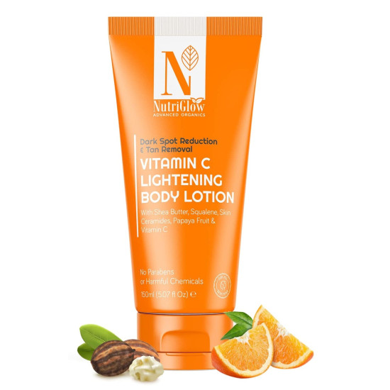 Nutriglow Advanced Organics Vitamin C Lightening Deep Moisture, Brightening Body Lotion for Men and Women - 150mL