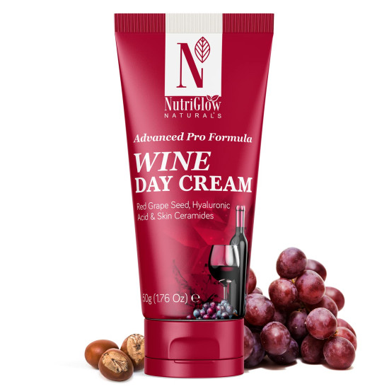 NutriGlow NATURAL'S Advanced Pro Formula Wine Day Cream for Brighter, Glowing Skin (50 g)
