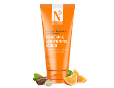 Nutriglow Advanced Organics Vitamin C Lightening Scrub for Exfoliation, Acne Control with Orange Peel Scrub (100 g)