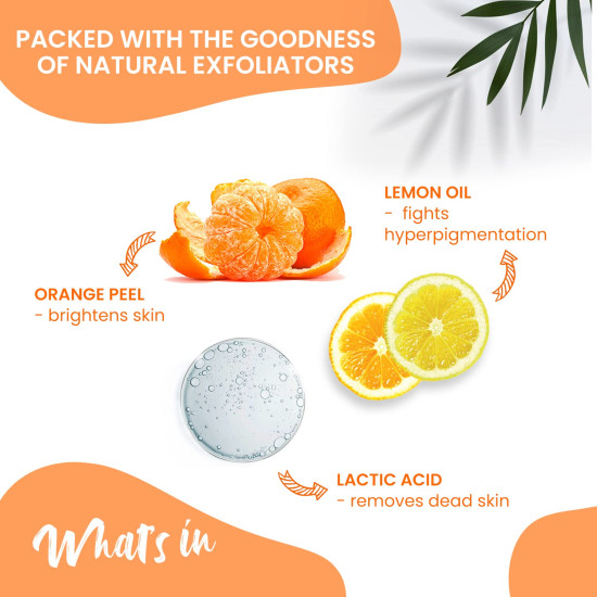 Nutriglow Advanced Organics Vitamin C Lightening Scrub for Exfoliation, Acne Control with Orange Peel Scrub (100 g)