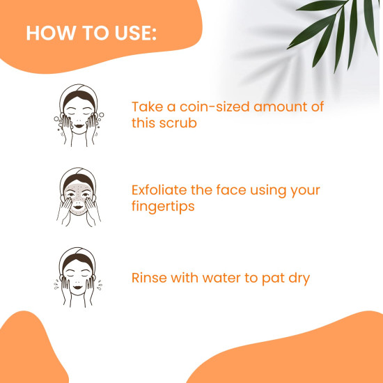 Nutriglow Advanced Organics Vitamin C Lightening Scrub for Exfoliation, Acne Control with Orange Peel Scrub (100 g)