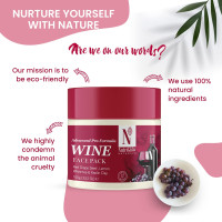 NutriGlow NATURAL'S Advanced Pro Formula Wine Face Pack for Glowing Skin with Kaolin Clay (100 g)