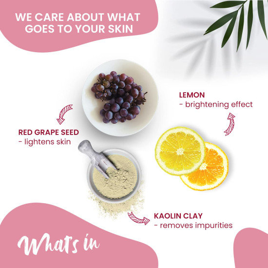 NutriGlow NATURAL'S Advanced Pro Formula Wine Face Pack for Glowing Skin with Kaolin Clay (100 g)