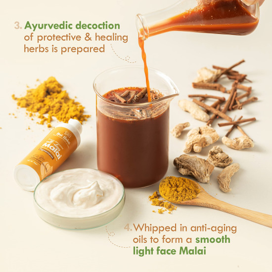 Nat Habit Turmeric Face Malai Cream for Skin Glow, Enhanced with Nutmeg for Pigmentation, 30g