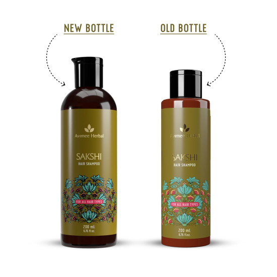 Avimee Herbal Sakshi Shampoo | Deep Cleaning Hair Shampoo | With Aloe Vera, Apple Cider Vinegar, Rice Protein & Tea Tree Oil | SLES Free | 200 mL