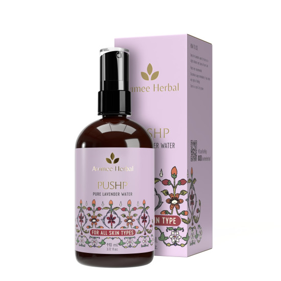 AVIMEE HERBAL Pushp Pure Lavender Water | Soothes Skin, Fights Acne & Relaxes Mind | With Lavender Oil | 110Ml