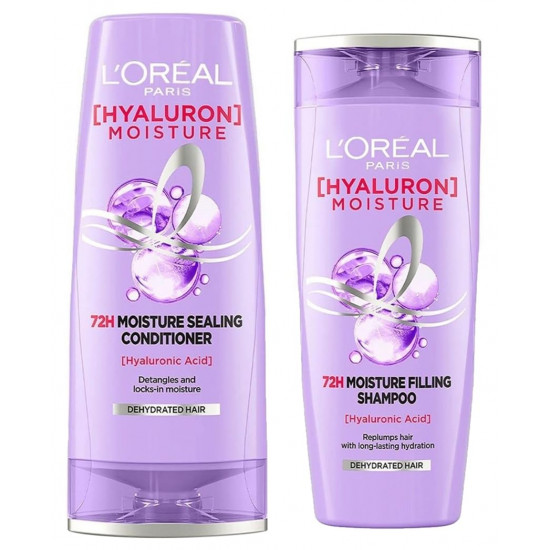 L'Oreal Paris Hyaluron Moisture 72H Moisture Sealing Conditionerfor Dry Hair Type 180Ml & Hyaluron Moisture 72H Moisture Filling Shampoo 180Ml