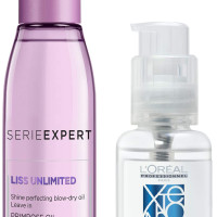 L'OREAL PROFESSIONNEL PARIS Serie Expert Liss Unlimited Blow Dry Serum 125 Ml, For Frizz-Free Hair & Xtenso Care Serum 50 ml, For Straightened Hair