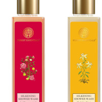 Forest Essentials Silkening Shower Wash Iced Pomegranate & Kerala Lime & Forest essentials Silkening Shower Wash Mashobra Honey & Vanilla|Lightly Scented & SLS-Free| Body Wash For Men And Women