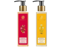 Forest Essentials Silkening Shower Wash - Iced Pomegranate & Kerala Lime, Mashobra Honey & Vanilla | SLS-Free Body Wash