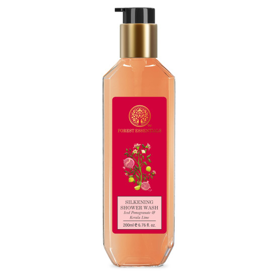 Forest Essentials Silkening Shower Wash Iced Pomegranate & Kerala Lime & Forest essentials Silkening Shower Wash Mashobra Honey & Vanilla|Lightly Scented & SLS-Free| Body Wash For Men And Women