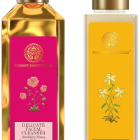 Forest Essentials Delicate Facial Cleanser Mashobra Honey, Lemon & Rosewater & Forest essentials Silkening Shower Wash Mashobra Honey & Vanilla|Lightly Scented & SLS-Free| Body Wash For Men And Women