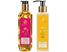 Forest Essentials Delicate Facial Cleanser Mashobra Honey, Lemon & Rosewater & Forest essentials Silkening Shower Wash Mashobra Honey & Vanilla|Lightly Scented & SLS-Free| Body Wash For Men And Women