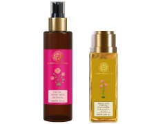 Forest Essentials Facial Tonic Mist Pure Rosewater & Forest Essentials Delicate Facial Cleanser Kashmiri Saffron & Neem
