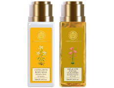 Forest Essentials Delicate Facial Cleanser Kashmiri Saffron & Neem& Forest Essentials Ultra-Rich Body Milk Mashobra Honey & Vanilla|Hydrates & Nourishes|Lightweight Moisturiser For Men And Women