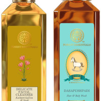 Forest Essentials Delicate Facial Cleanser Kashmiri Saffron & Neem& Forest Essentials Dasapushpadi Baby Hair And Body Wash|Mild Natural Hair & Body Wash For Baby|200 ml