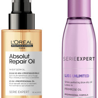 L'Oréal Professionnel Absolut Repair Oil 10-In-1 Multi-Benefit Leave-In Hair Serum, 90Ml & L'Oréal Professionnel Serie Expert Liss Unlimited Blow Dry Serum 125 Ml, For Frizz-Free Hair