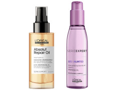 L'Oréal Professionnel Absolut Repair Oil 10-In-1 Multi-Benefit Leave-In Hair Serum, 90Ml & L'Oréal Professionnel Serie Expert Liss Unlimited Blow Dry Serum 125 Ml, For Frizz-Free Hair