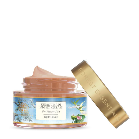 Forest Essentials Soundarya Radiance Cream With 24K Gold & SPF 25& Forest Essentials Kumkumadi Night Cream|Designed for Younger Skin|Unisex Face Cream|30 g