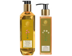 Forest Essentials Hair Cleanser Japapatti & Brahmi& Forest Essentials Delicate Facial Cleanser Kashmiri Saffron & Neem