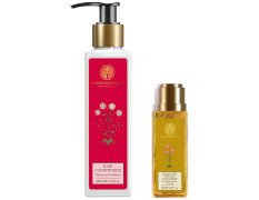 Forest Essentials Hair Conditioner Bhringraj & Shikakai & Forest Essentials Delicate Facial Cleanser Kashmiri Saffron & Neem