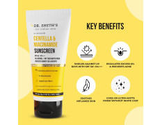 Dr. Sheth's Centella & Niacinamide Sunscreen Spf 50 Pa+++ For Oily & Acne-Prone Skin, Sweatproof, Water-Resistant, Dry Touch, Matte Controls Excess Oil, Protects Against Uva & Uvb Rays For Unisex, 50g