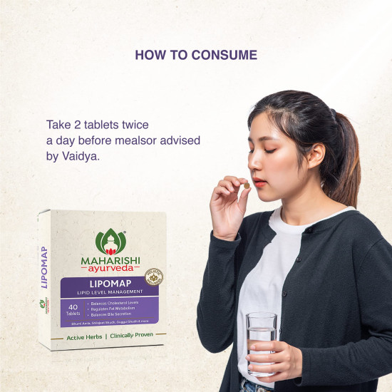 Maharishi Ayurveda Lipomap | Ayurvedic Medicine for Cholesterol Management| Highly Effective Herbs | Assists in managing daily stress (Cholesterol, 40 Count (Pack of 2)) Maharishi Ayurveda Lipomap | Ayurvedic Medicine for Cholesterol Management| Highly Effective Herbs | Assists in managing daily stress (Cholesterol, 40 Count (Pack of 2))