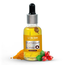 Nat Habit Turmeric Rosehip Mukhalaya Face Oil For Tan, Pigmentation & Blemish Control, with Blend of 13 Cold Pressed Oils, For Natural Face Care, No Mineral Oil or Chemical (30ml)