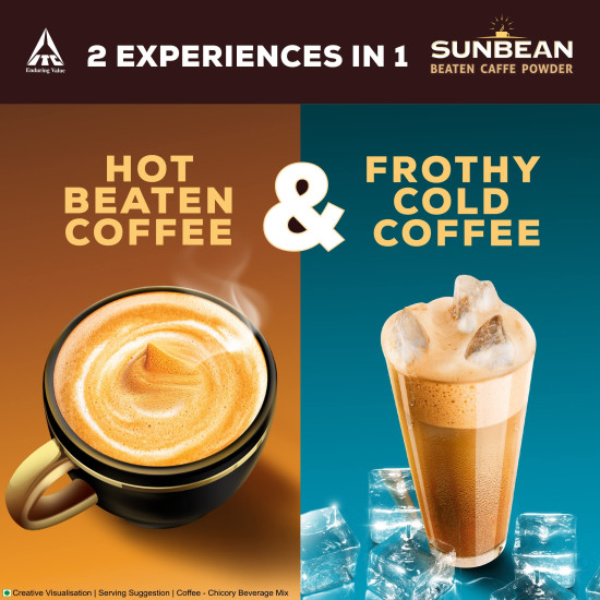 Sunbean?Beaten Caffe Powder, Frothy Cold Coffee Or Creamy Hot Coffee In An Instant, Café-Style Coffee,?120G (10 Sachet X 12G Each), 1 Count