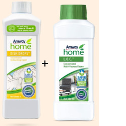 Dish Drops Concentrated Dishwashing Liquid 1L & L .O.C. Concentrated Multi-purpose Cleaner 500ml combo