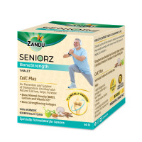 Zandu Seniorz BoneStrength Tablet | 100% Ayurvedic Supplement | Rich in Natural Calcium, Vitamin D3 | with Hadjod | Clinically proven to Help Increase Bone Mineral Density & Collagen (Pack of 60 Tabs)