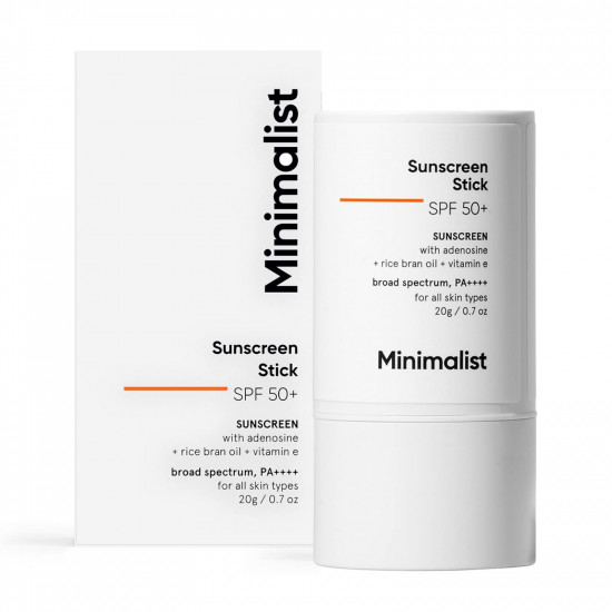 Minimalist Spf 50 Sunscreen Stick With Adenosine, Rice Bran Oil & Vitamin E, Broad Spectrum Pa++++ | For Women & Men | 20Gm All Skin Type